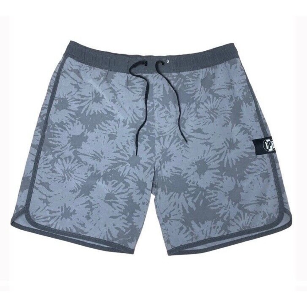IPD Men’s Board Shorts Surf Trunks Tropics Slate Gray Unlined Nice Large 7” NEW